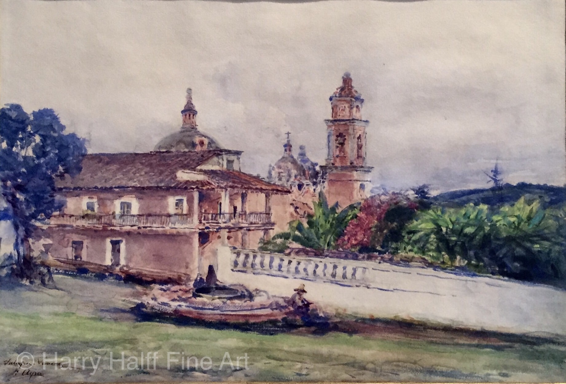 Jose Arpa's watercolor on paper painting of Jalapa-Veracruz